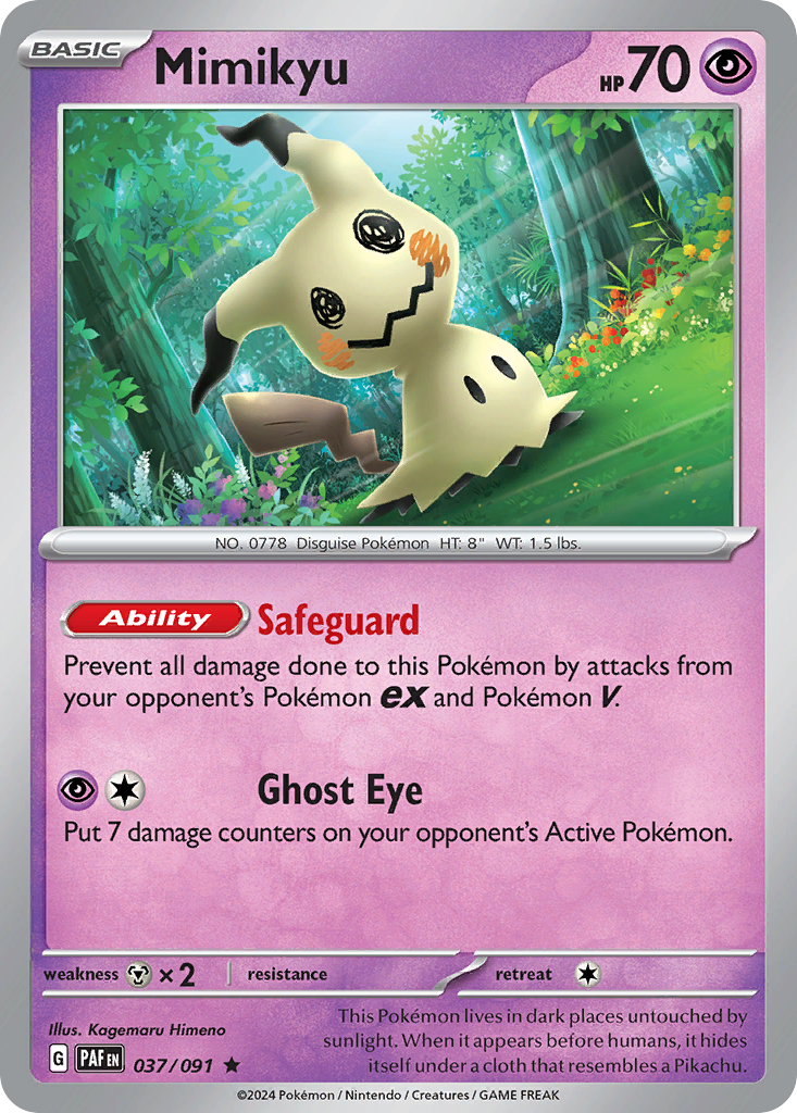 Mimikyu – Paldean Fates 037/091 Pokémon card