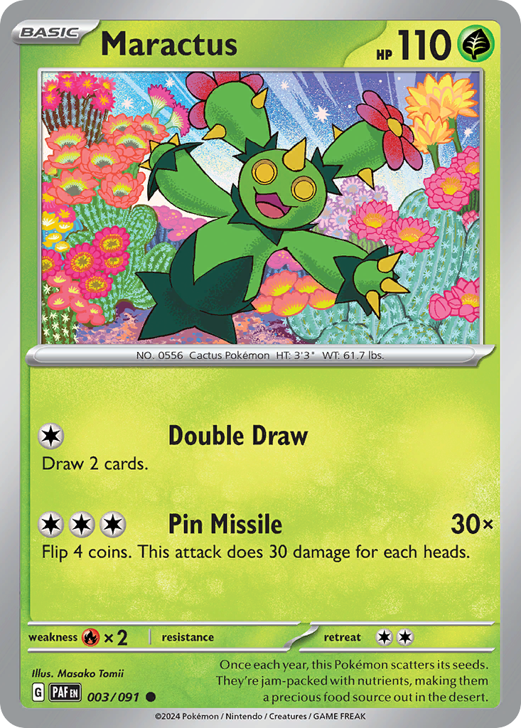 Maractus – Paldean Fates 003/091 Pokémon card