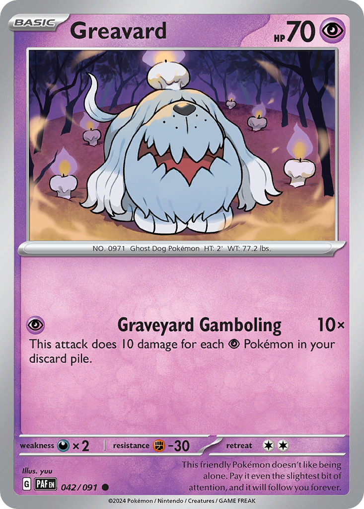 Greavard – Paldean Fates 042/091 Pokémon card