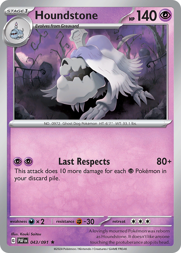 Houndstone – Paldean Fates 043/091 Pokémon card