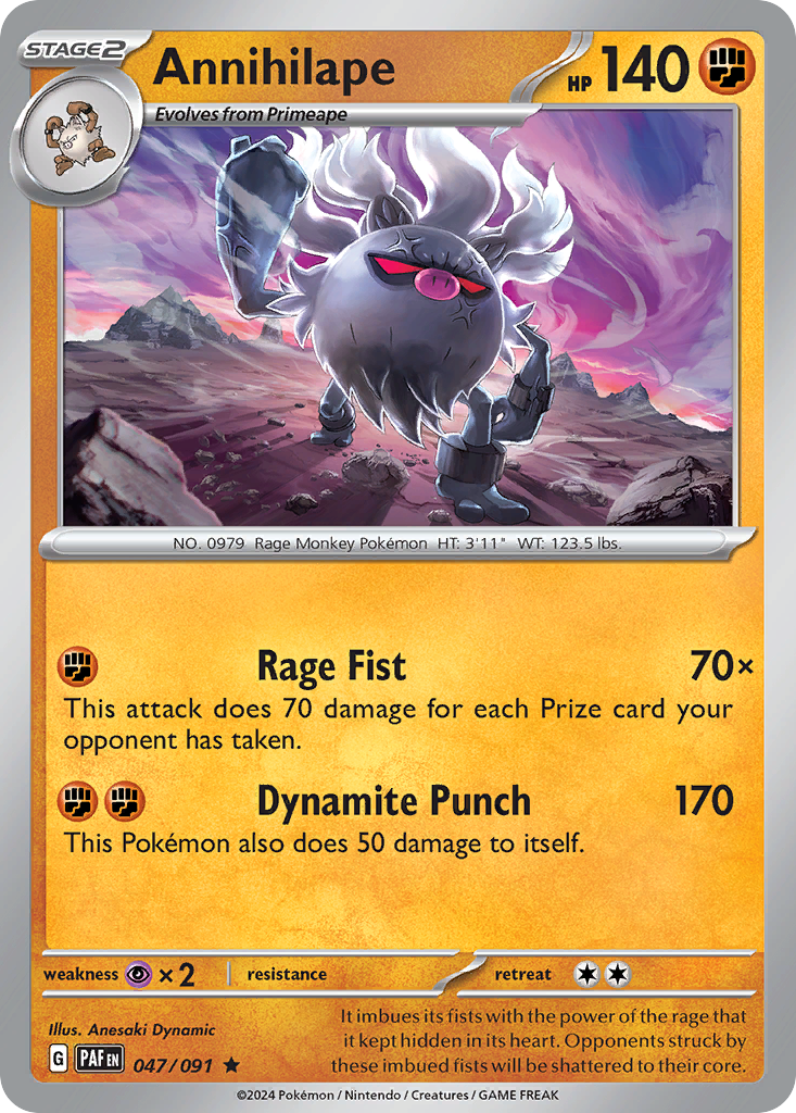 Annihilape – Paldean Fates 047/091 Pokémon card