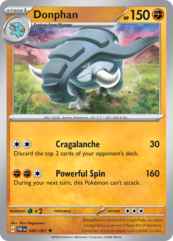 Donphan – Paldean Fates 049/091 Pokémon card