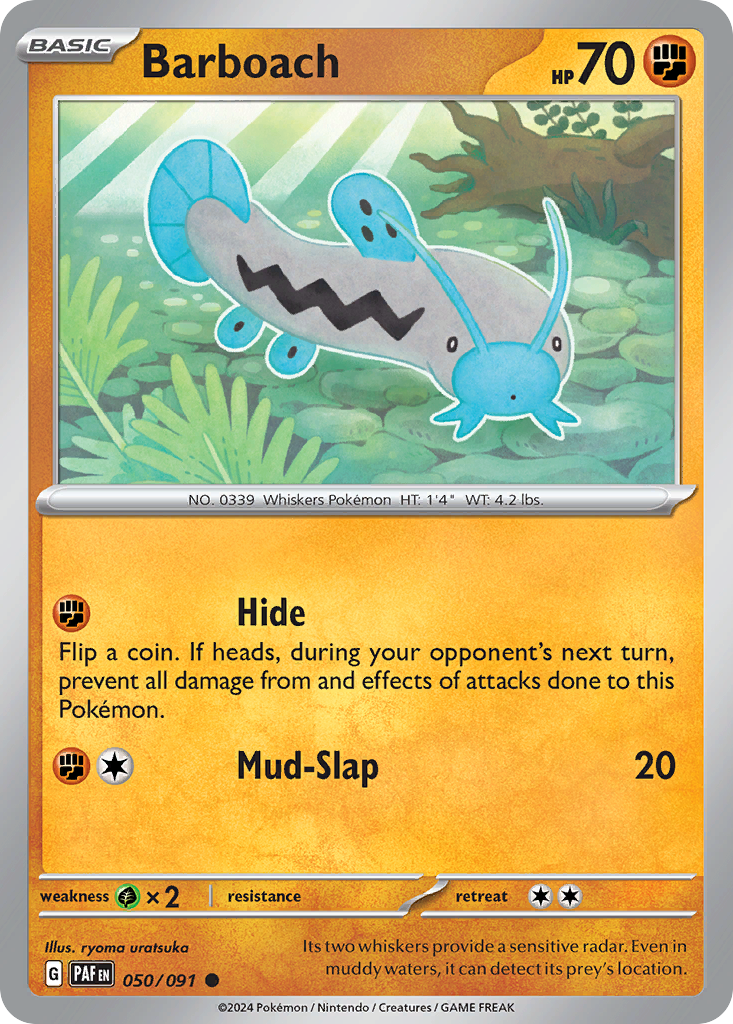 Barboach – Paldean Fates 050/091 Pokémon card