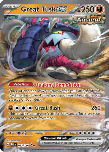 Great Tusk ex - Paldean Fates 53
