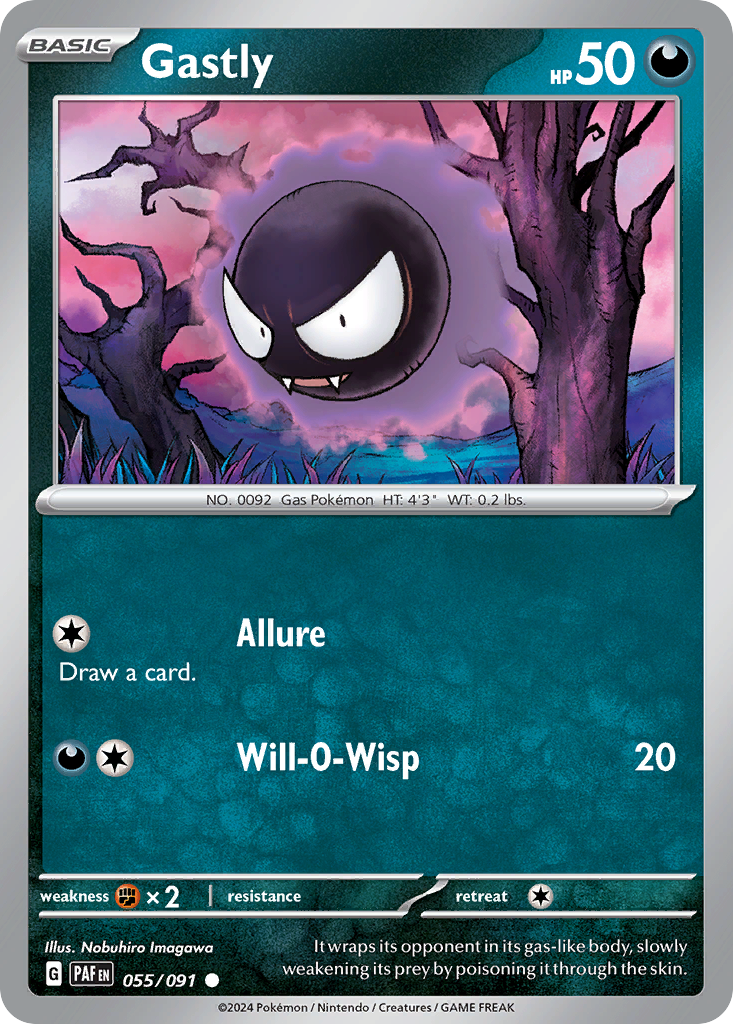 Gastly – Paldean Fates 055/091 Pokémon card