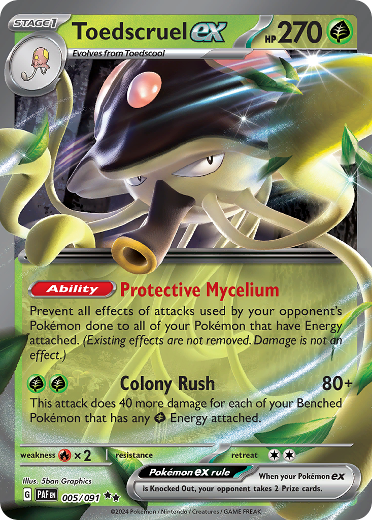 Toedscruel ex – Paldean Fates 005/091 Pokémon card