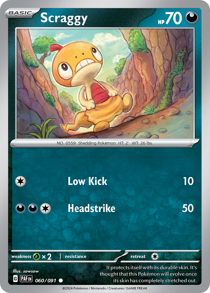 Scraggy – Paldean Fates 060/091 Pokémon card