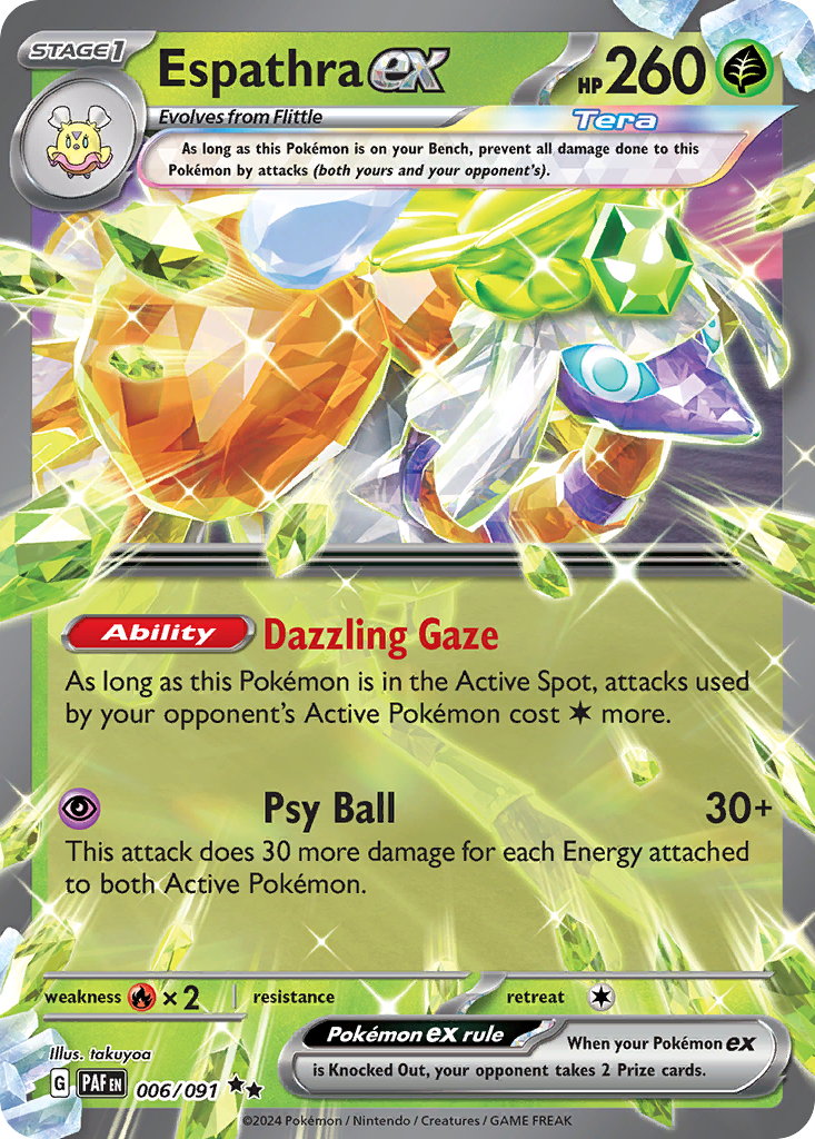 Espathra ex – Paldean Fates 006/091 Pokémon card