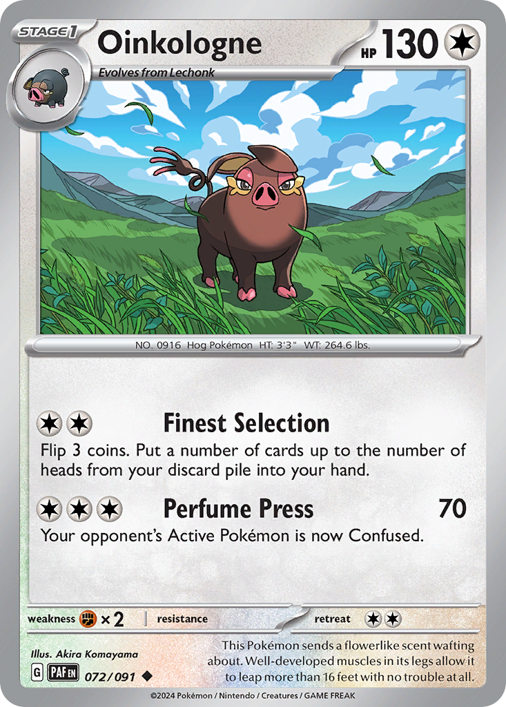 Oinkologne – Paldean Fates 072/091 Pokémon card
