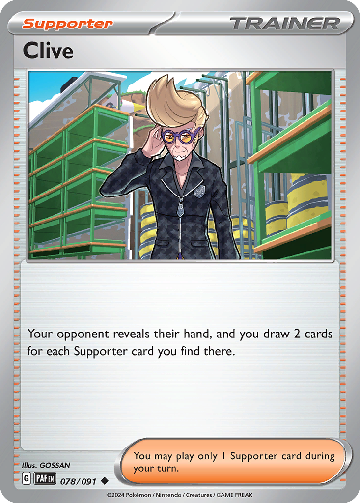 Clive – Paldean Fates 078/091 Pokémon card