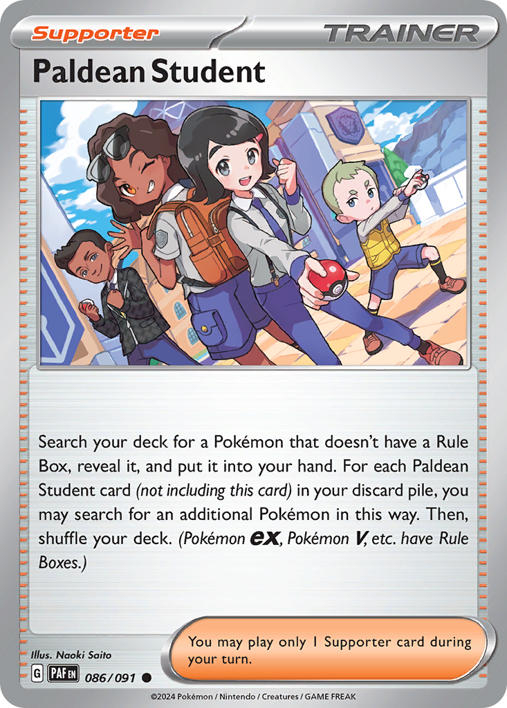Paldean Student – Paldean Fates 086/091 Pokémon card