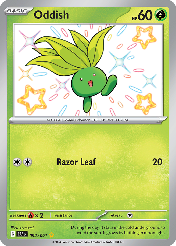 Oddish – Paldean Fates 092/091 Pokémon card