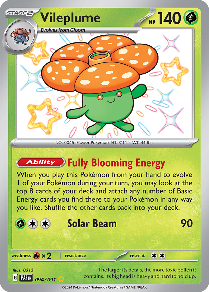 Vileplume – Paldean Fates 094/091 Pokémon card
