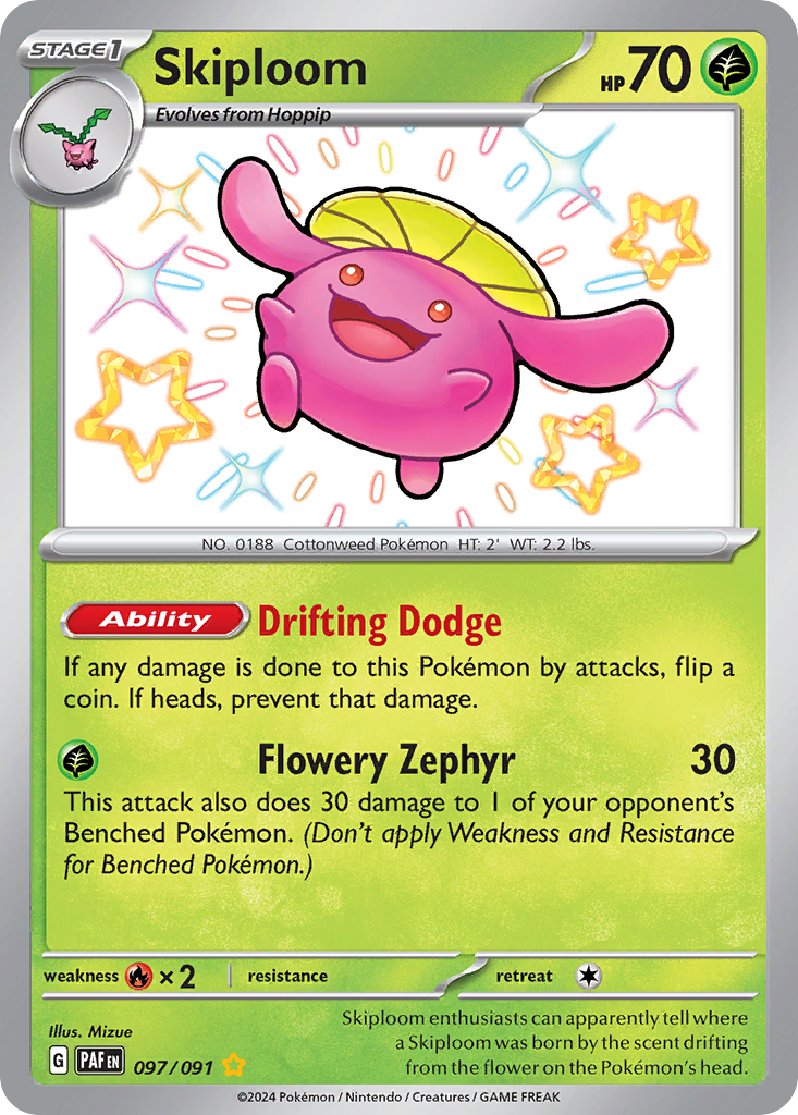 Skiploom – Paldean Fates 097/091 Pokémon card