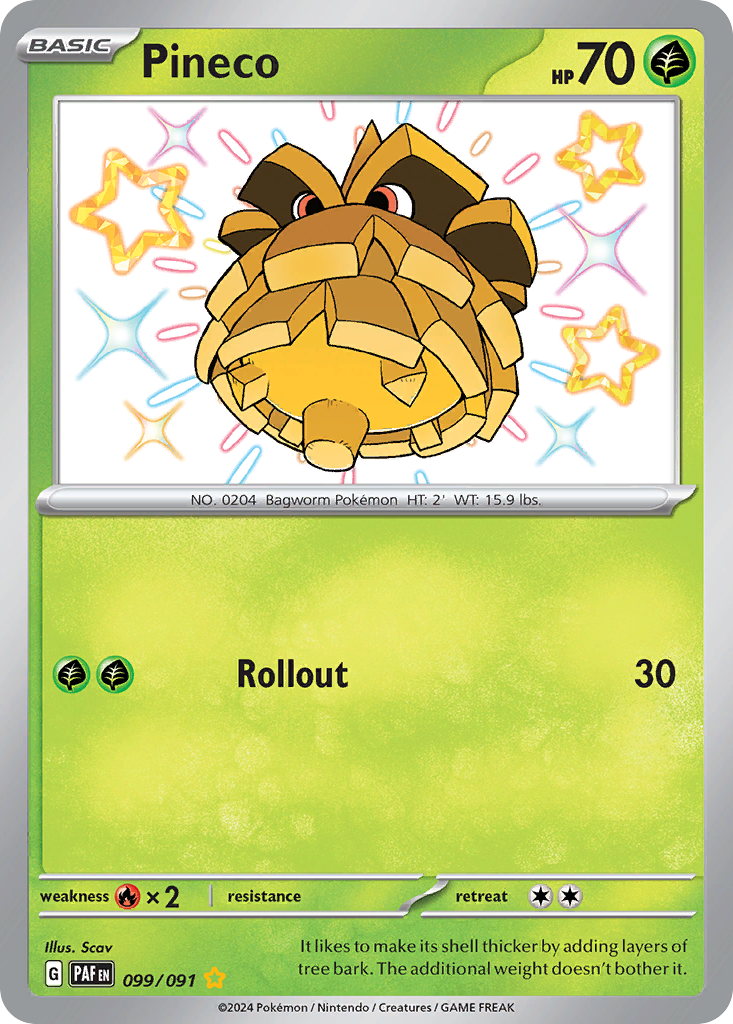 Pineco – Paldean Fates 099/091 Pokémon card