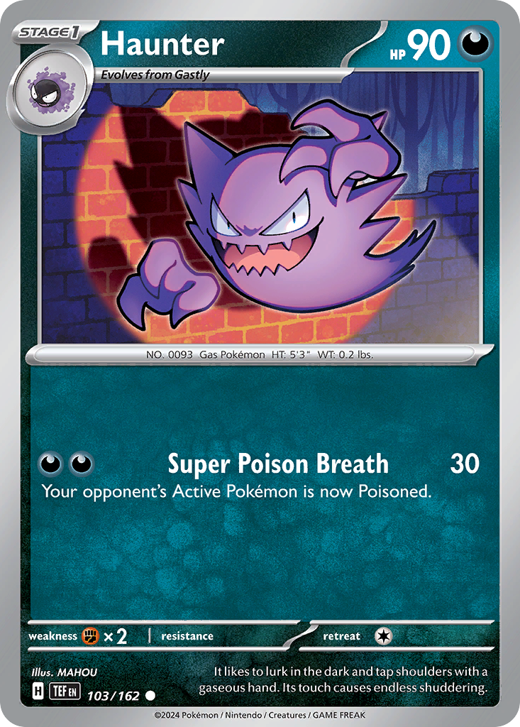 Haunter – Temporal Forces 103/162 Pokémon card