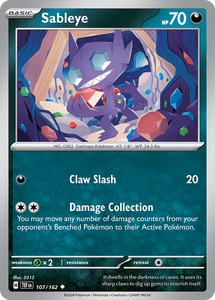 Sableye – Temporal Forces 107/162 Pokémon card