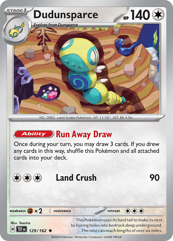 Dudunsparce – Temporal Forces 129/162 Pokémon card