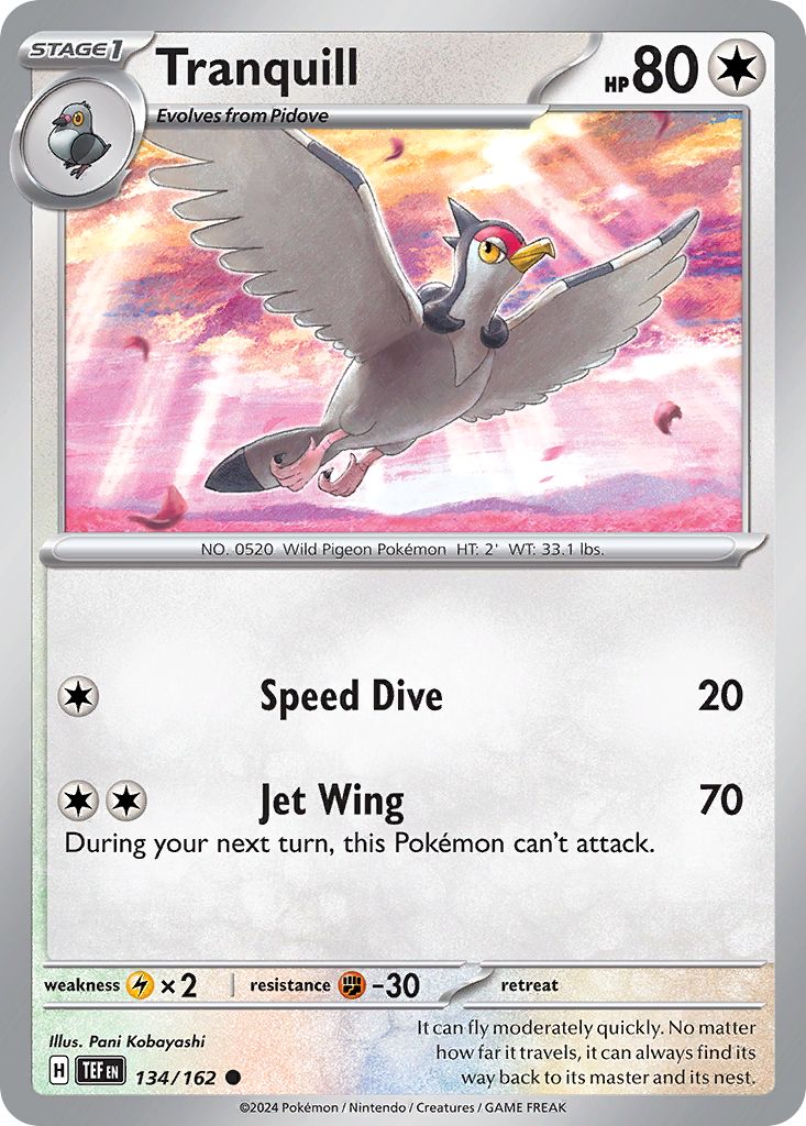 Tranquill – Temporal Forces 134/162 Pokémon card
