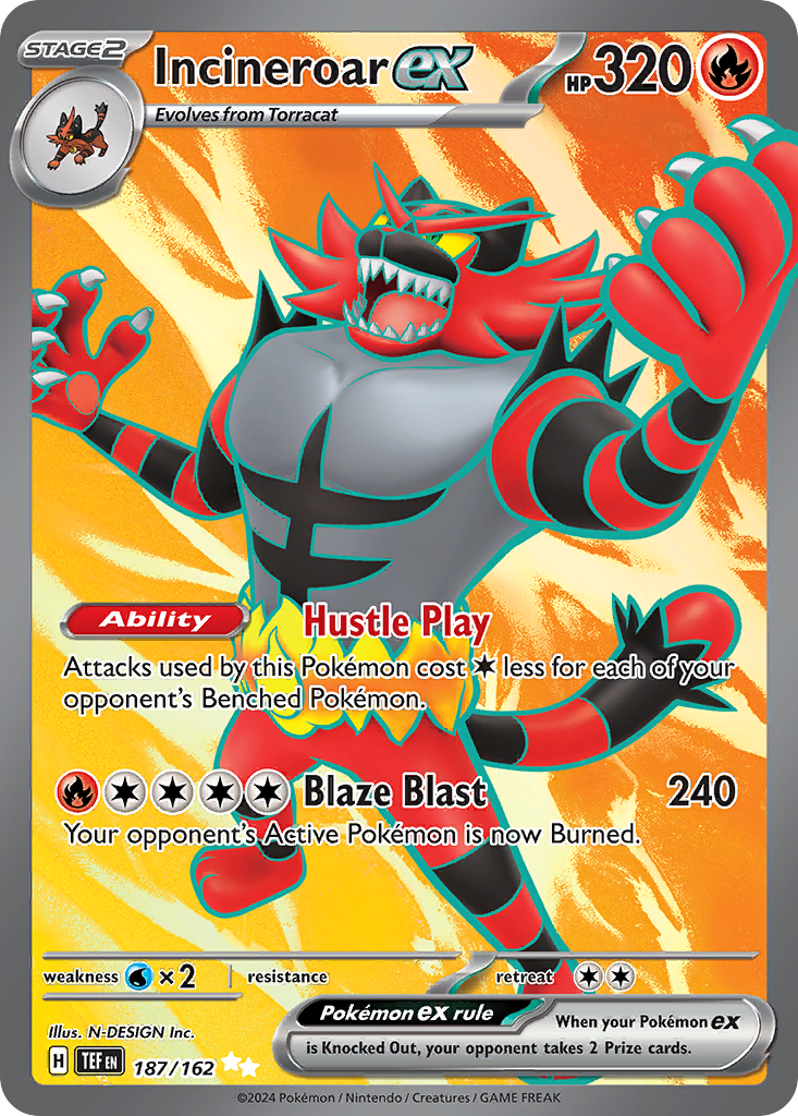 Incineroar ex – Temporal Forces 187/162 Pokémon card