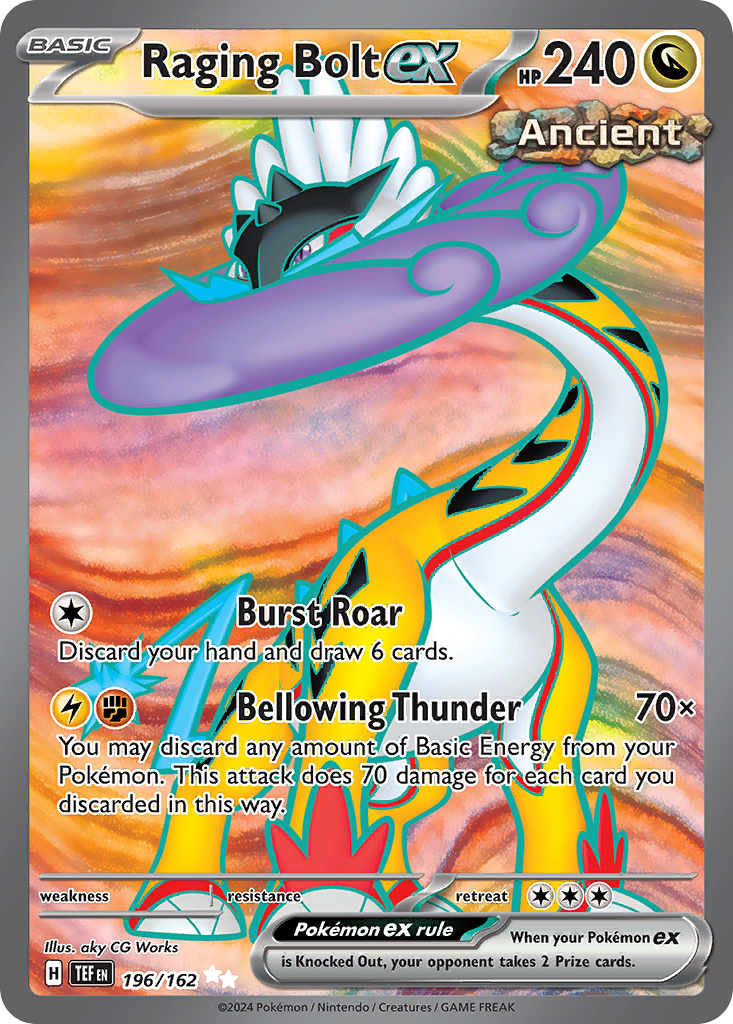 Raging Bolt ex – Temporal Forces 196/162 Pokémon card