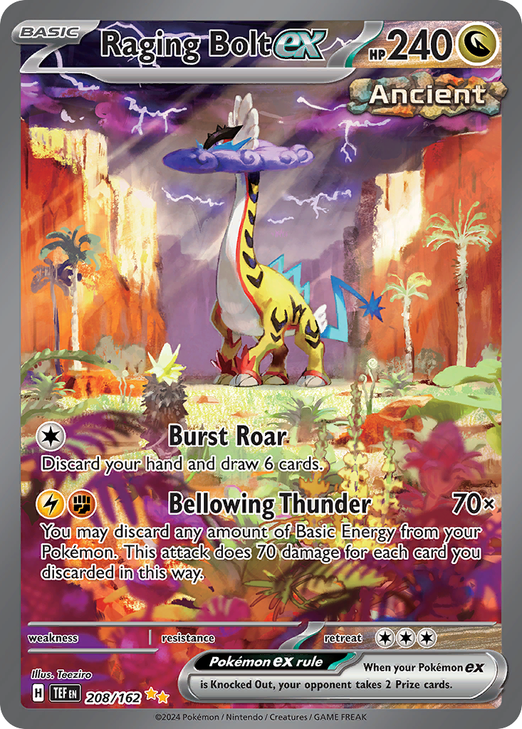 Raging Bolt ex – Temporal Forces 208/162 Pokémon card