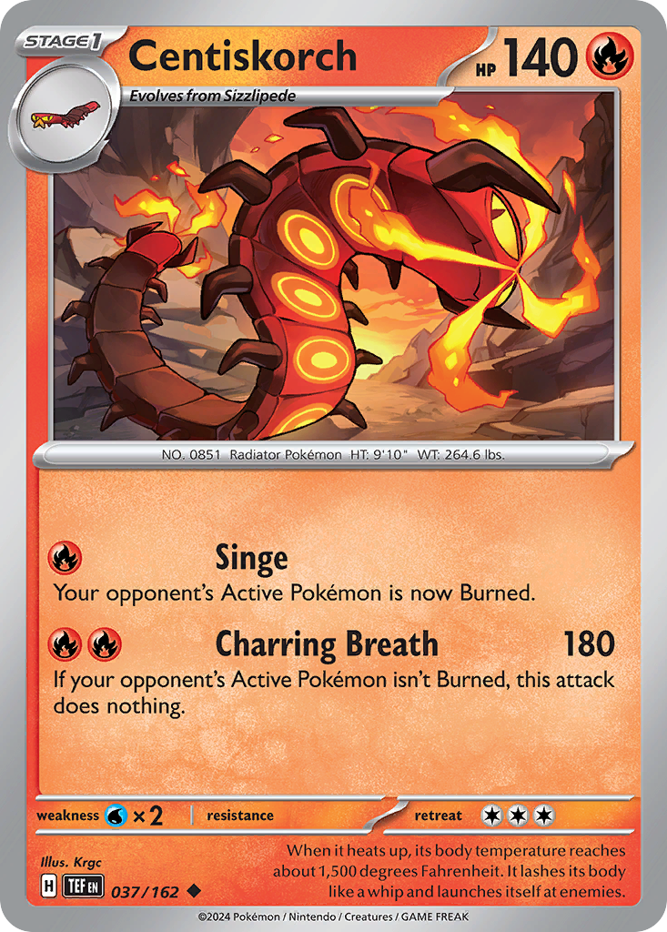 Centiskorch – Temporal Forces 037/162 Pokémon card