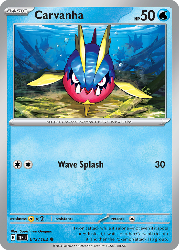 Carvanha – Temporal Forces 042/162 Pokémon card