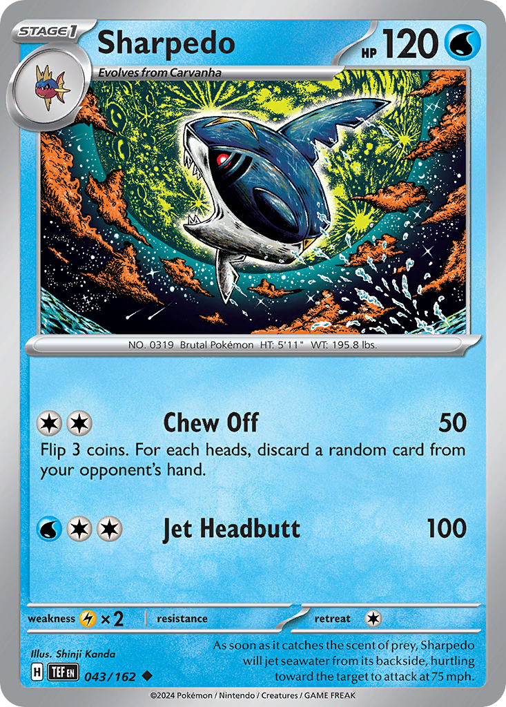 Sharpedo – Temporal Forces 043/162 Pokémon card