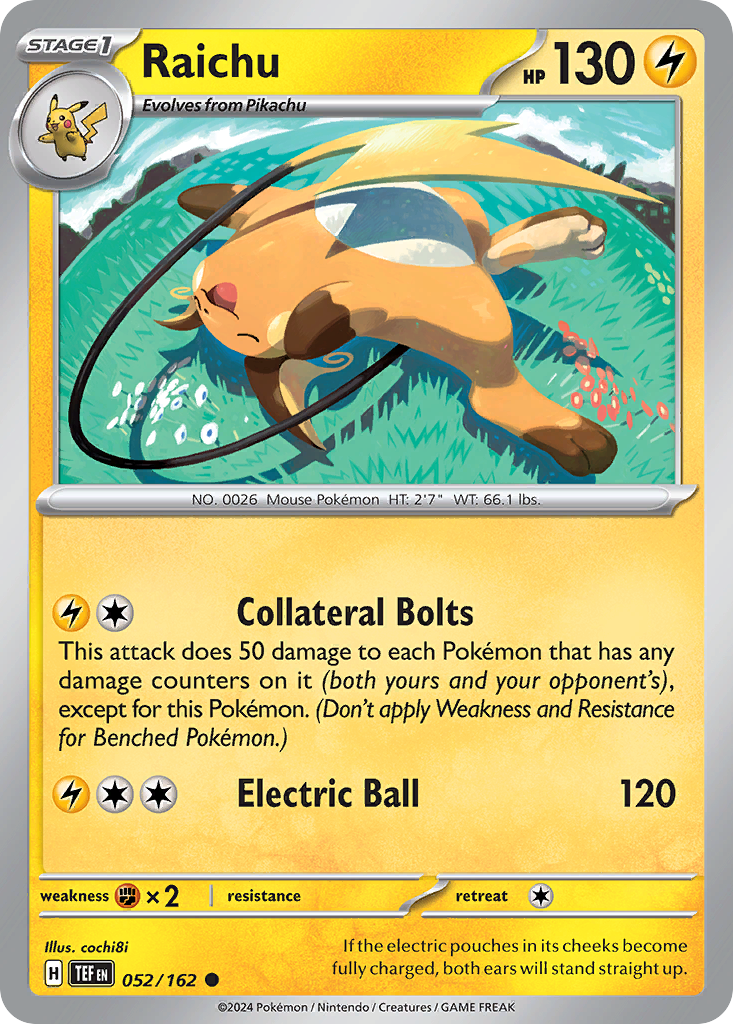 Raichu – Temporal Forces 052/162 Pokémon card