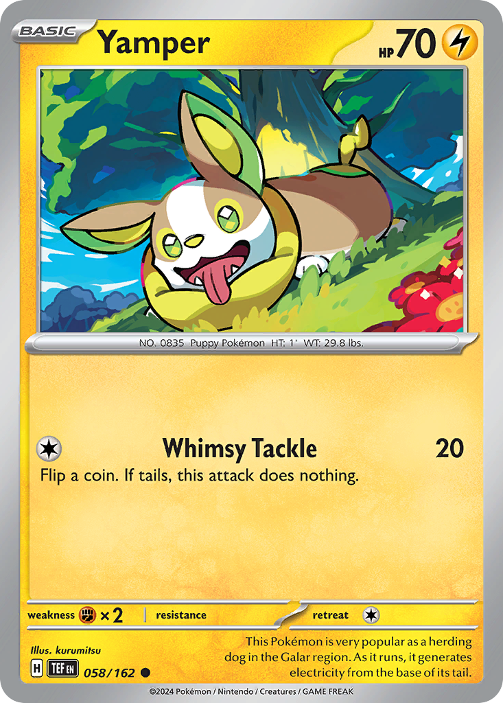 Yamper – Temporal Forces 058/162 Pokémon card