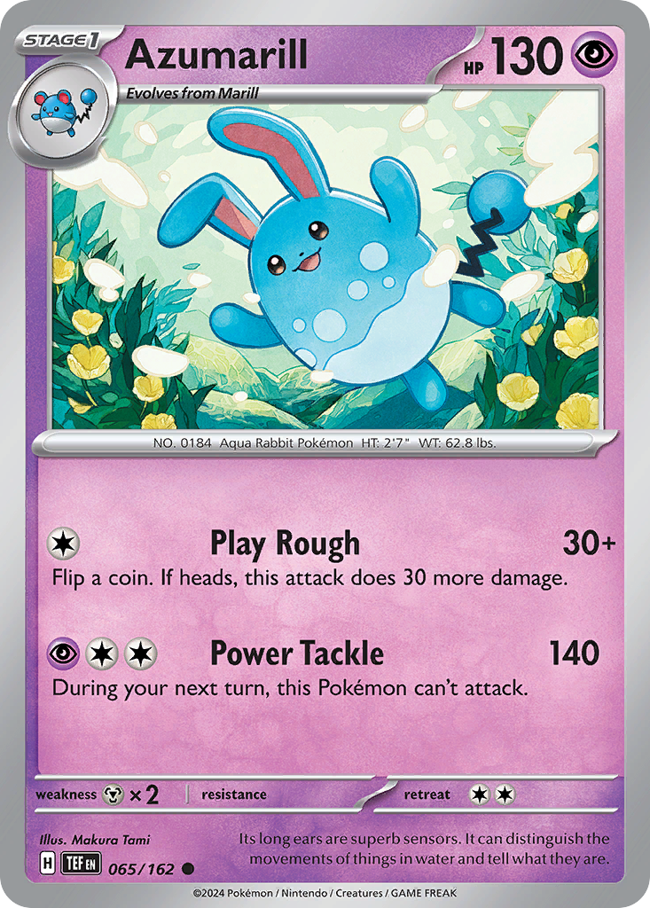 Azumarill – Temporal Forces 065/162 Pokémon card