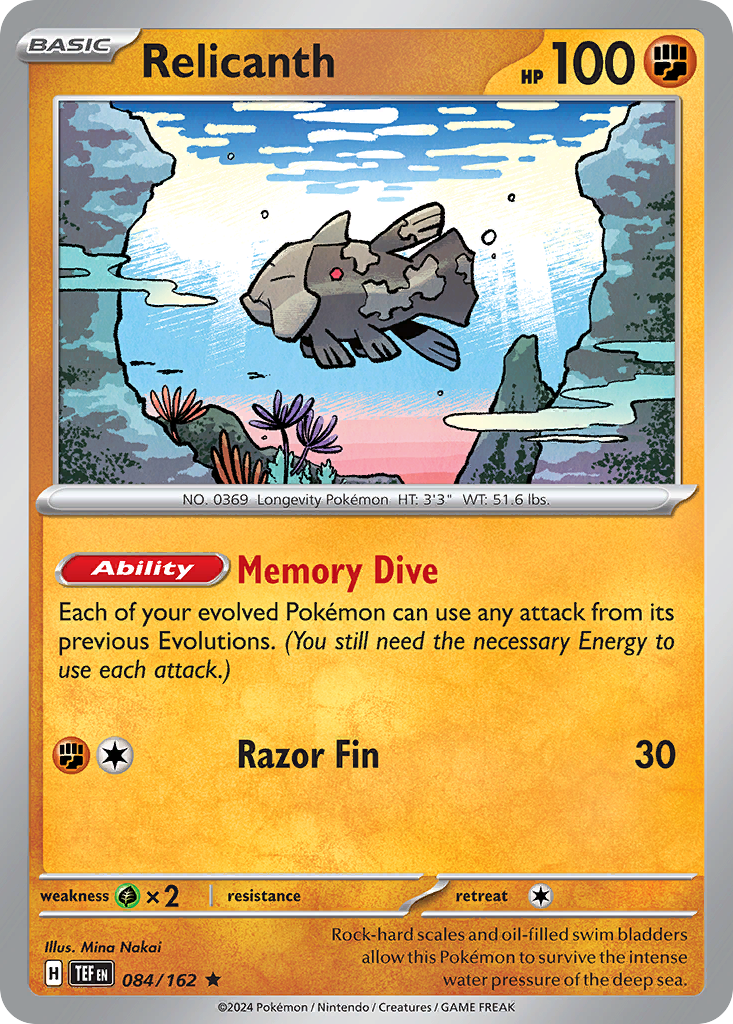 Relicanth – Temporal Forces 084/162 Pokémon card
