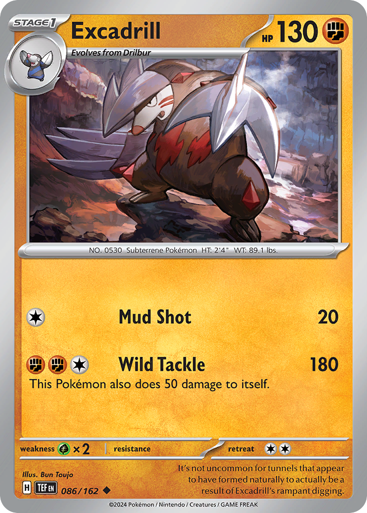 Excadrill – Temporal Forces 086/162 Pokémon card