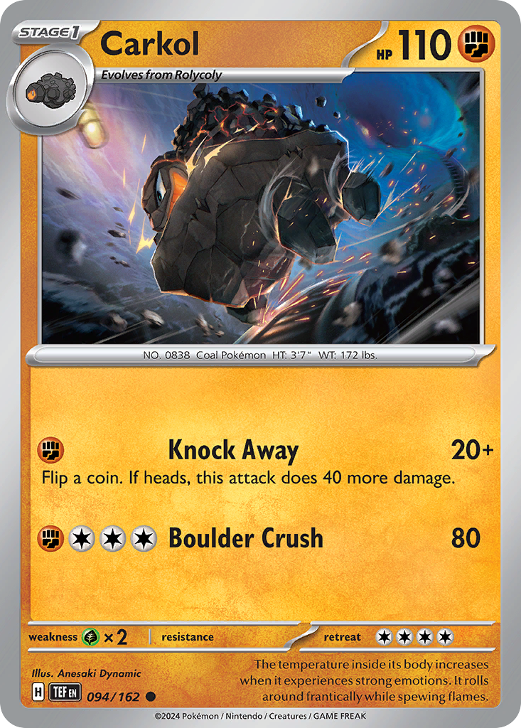 Carkol – Temporal Forces 094/162 Pokémon card