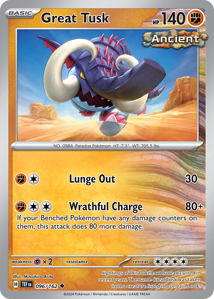 Great Tusk – Temporal Forces 096/162 Pokémon card