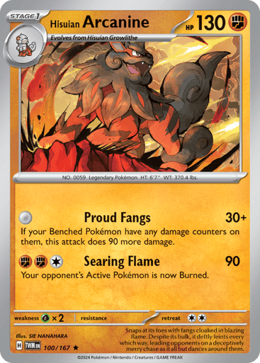 Hisuian Arcanine - Twilight Masquerade 100