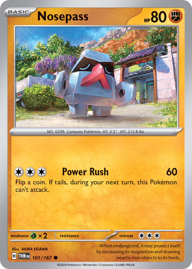 Nosepass – Twilight Masquerade 101/167 Pokémon card