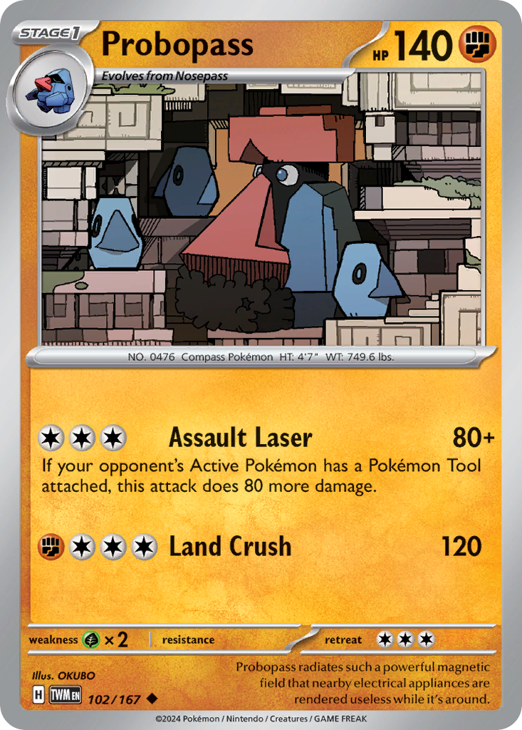 Probopass – Twilight Masquerade 102/167 Pokémon card