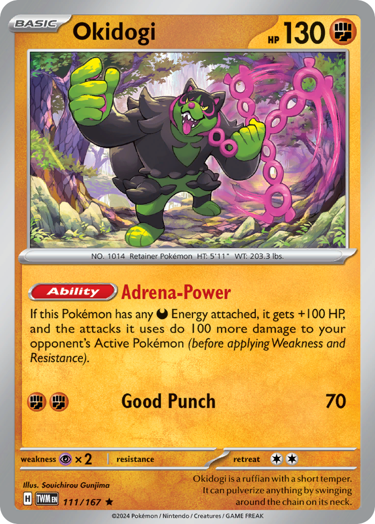 Okidogi – Twilight Masquerade 111/167 Pokémon card