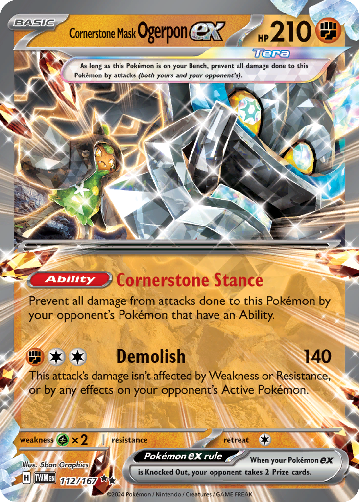 Cornerstone Mask Ogerpon ex – Twilight Masquerade 112/167 Pokémon card
