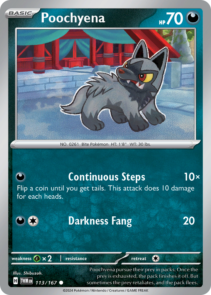 Poochyena – Twilight Masquerade 113/167 Pokémon card