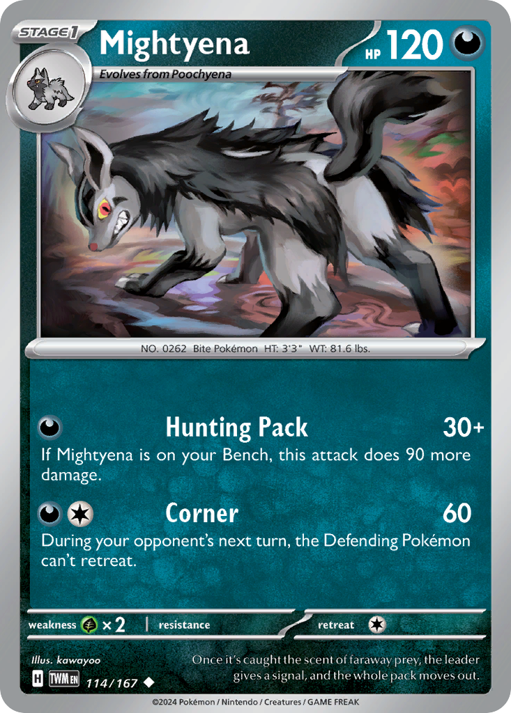 Mightyena – Twilight Masquerade 114/167 Pokémon card