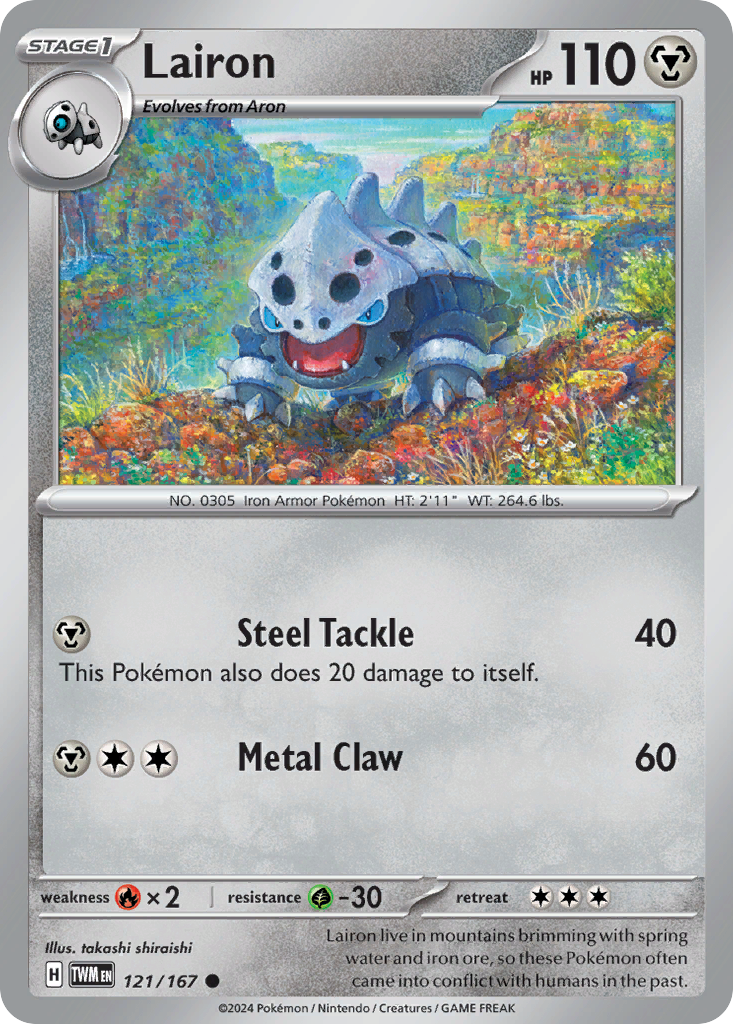Lairon – Twilight Masquerade 121/167 Pokémon card