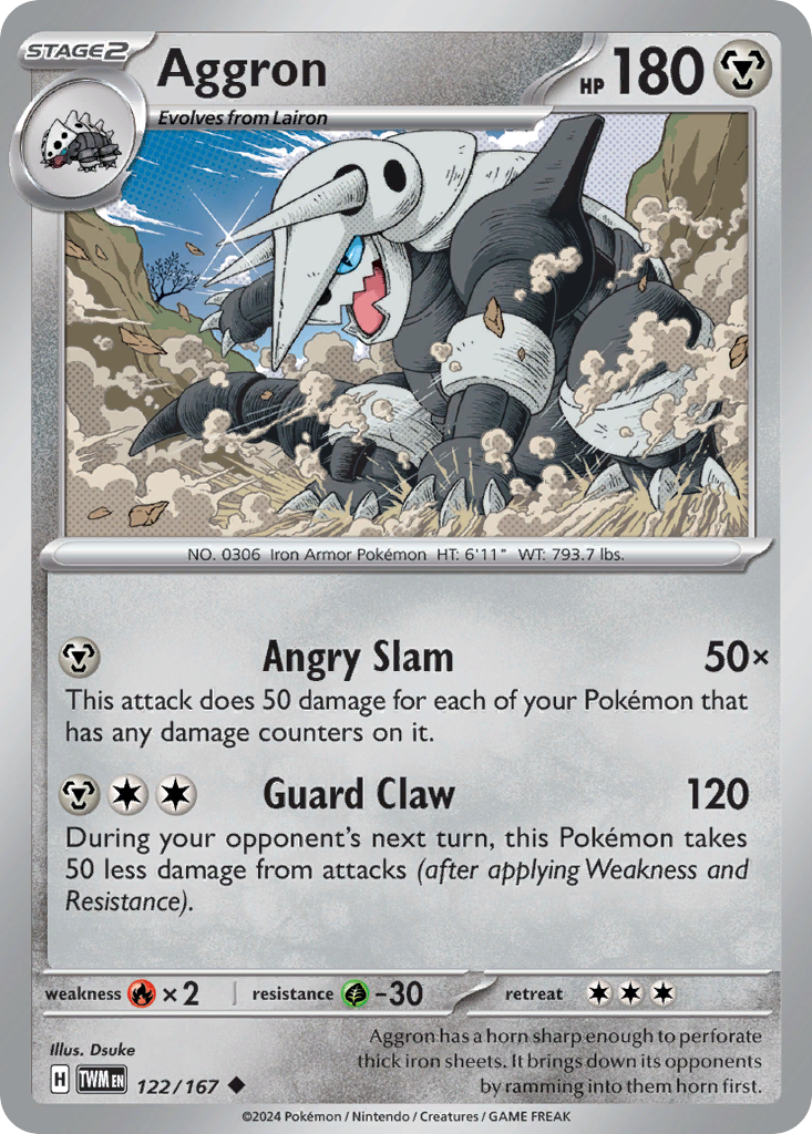 Aggron – Twilight Masquerade 122/167 Pokémon card