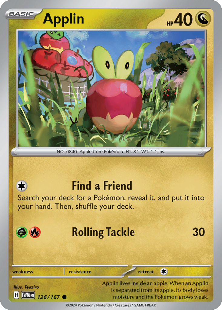 Applin – Twilight Masquerade 126/167 Pokémon card