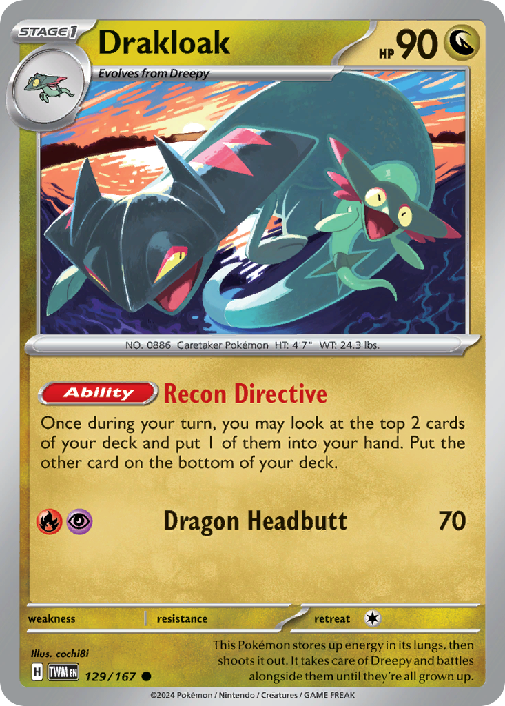 Drakloak – Twilight Masquerade 129/167 Pokémon card