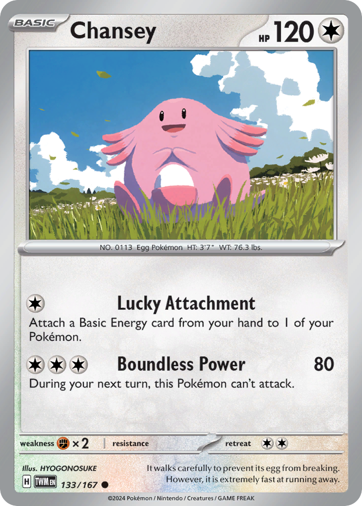 Chansey – Twilight Masquerade 133/167 Pokémon card