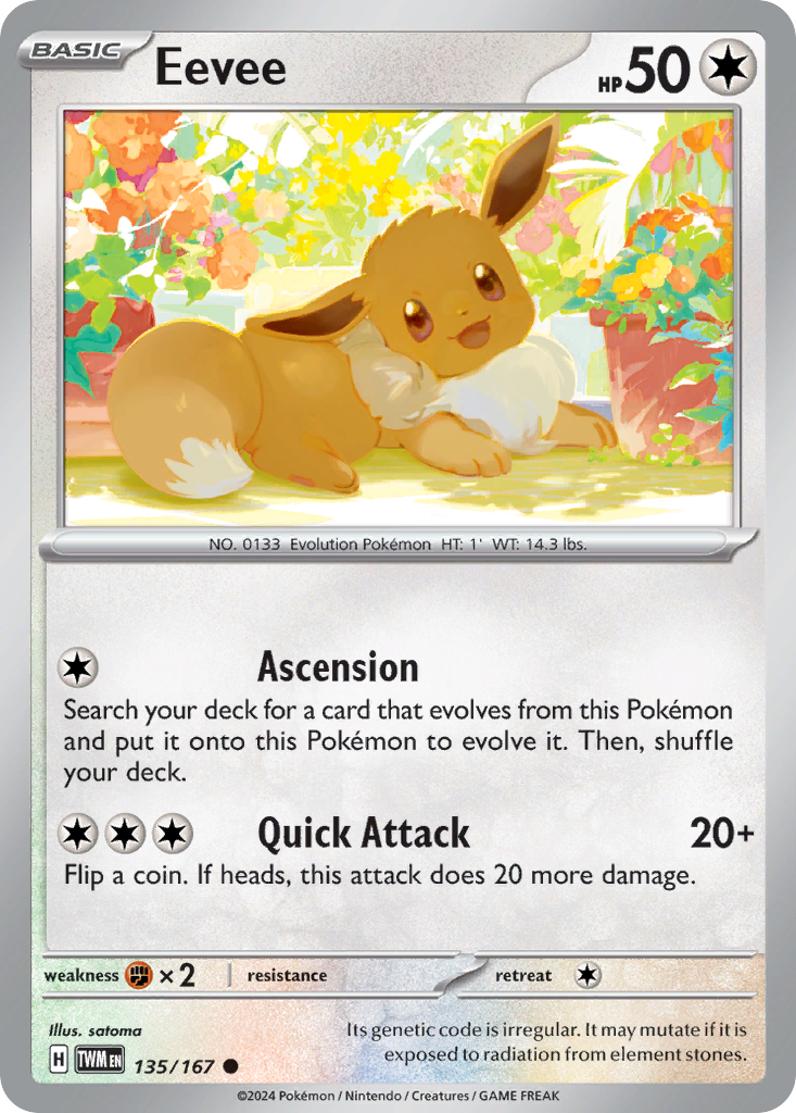 Eevee – Twilight Masquerade 135/167 Pokémon card