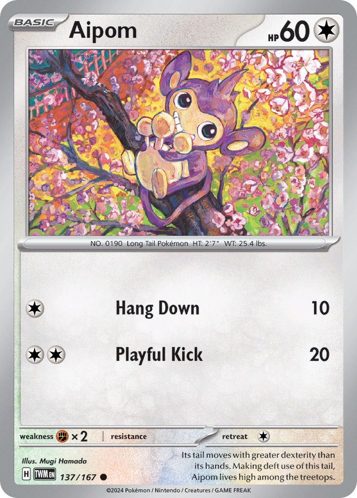 Aipom – Twilight Masquerade 137/167 Pokémon card